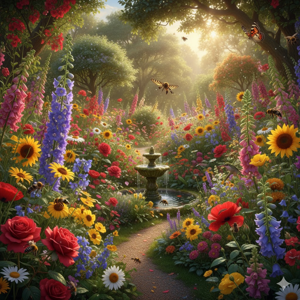 My Poetry. The busy Garden.