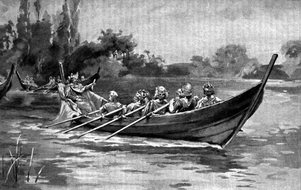 king edgar on a boat