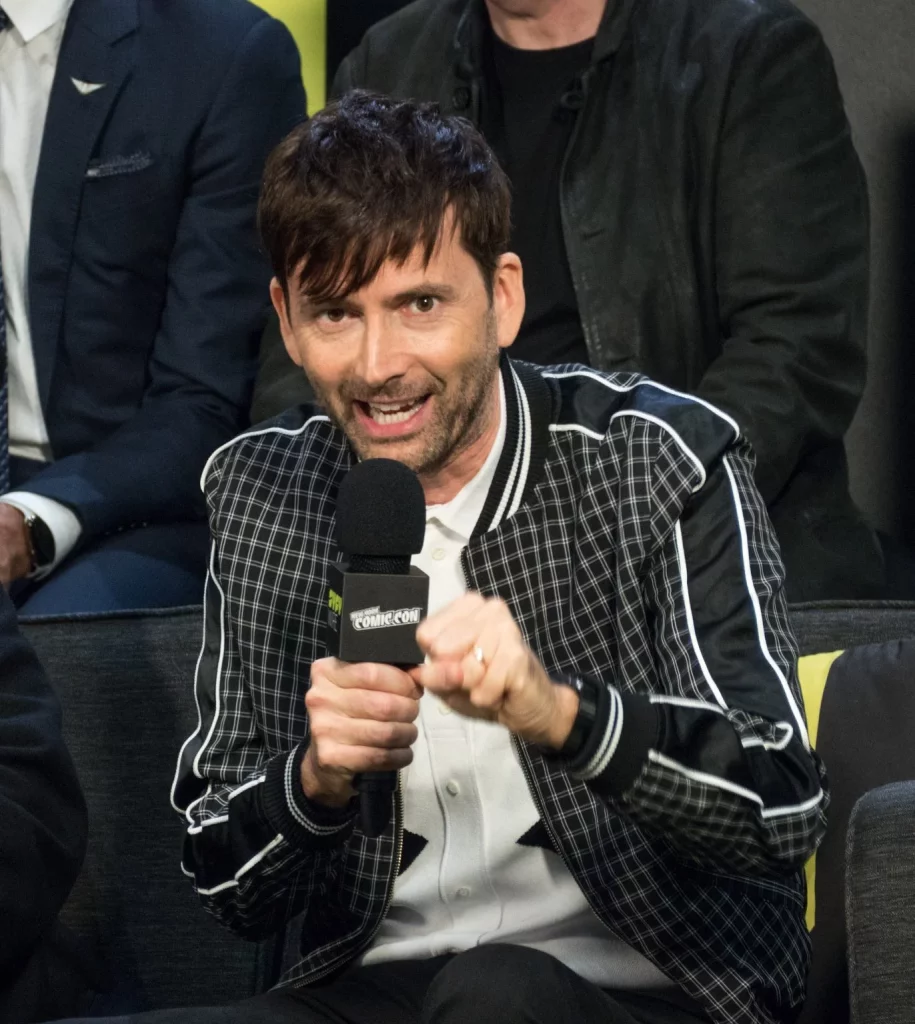Tennant at a Good Omens panel at New York Comic Con 2018