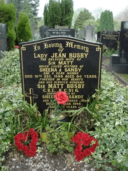 Grave of Sir Matt Busby.