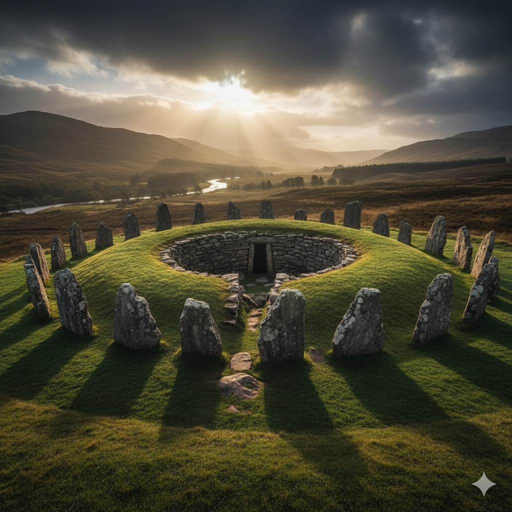 Scottish Architecture. Clava Cairn.
