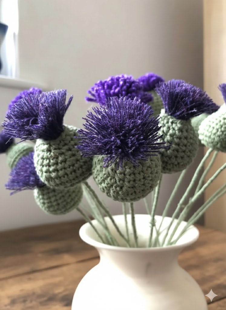 Scottish Antiques-Collectables. woollen Thistles.