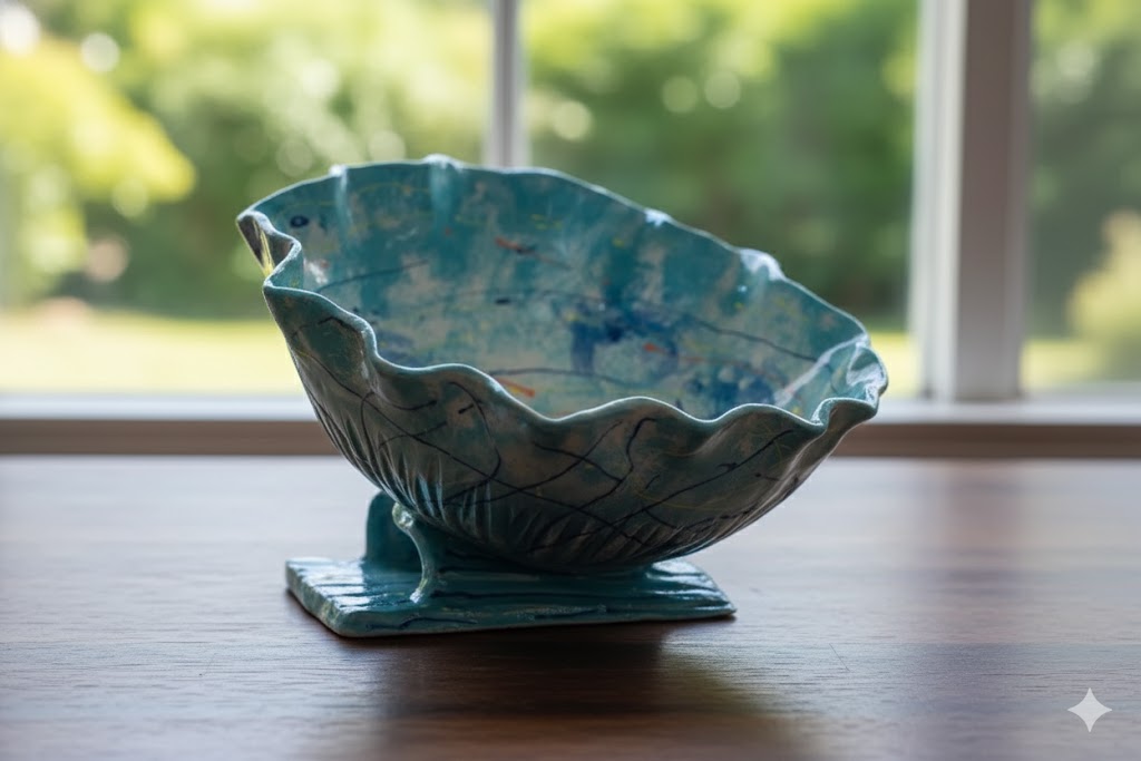 Scottish Antiques-Collectables. Teal  Bowl.